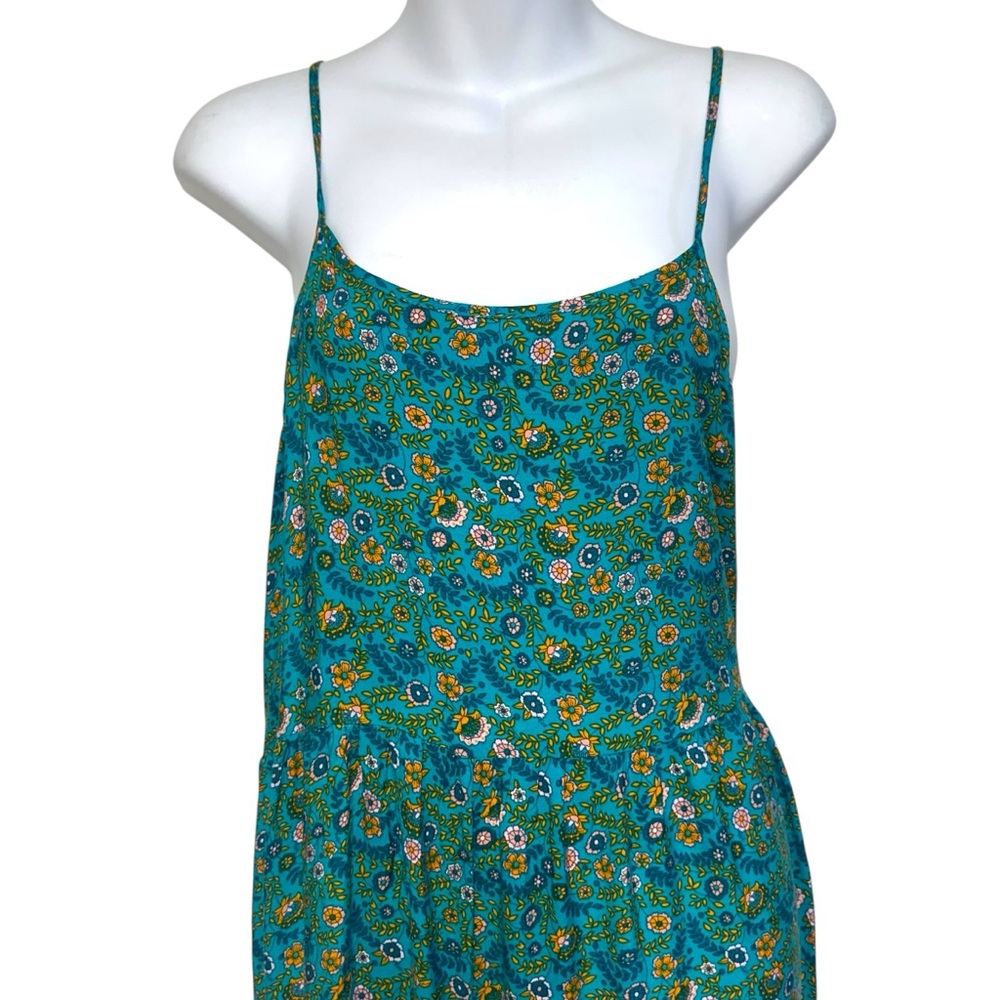 NATURAL LIFE Teal Floral Boho Wide-Leg Jumpsuit with Pink Accent - Picture 3 of 12